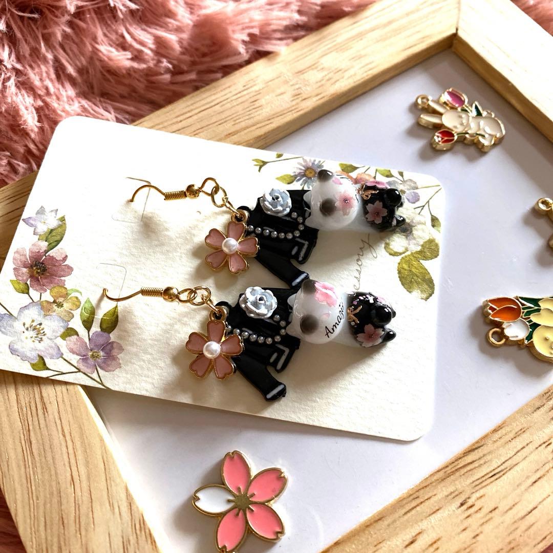 ☆桜いっぱいSpring猫ちゃんピアスB☆