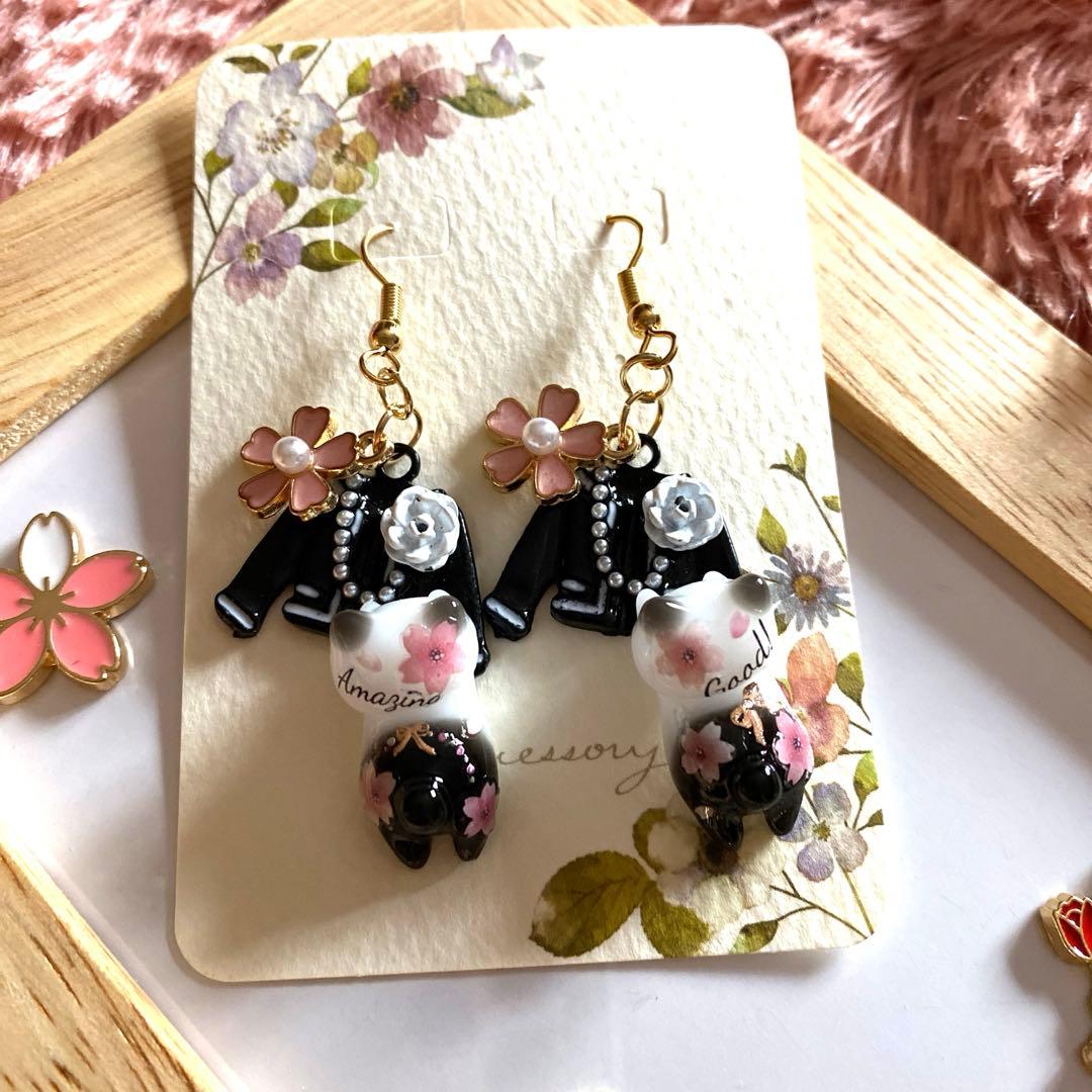 ☆桜いっぱいSpring猫ちゃんピアスB☆