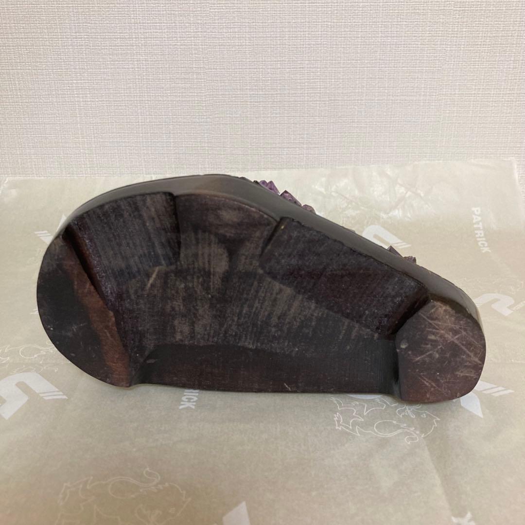 高品質 アメジスト クラスター 美極濃紫 木製台座付き　浄化　開運