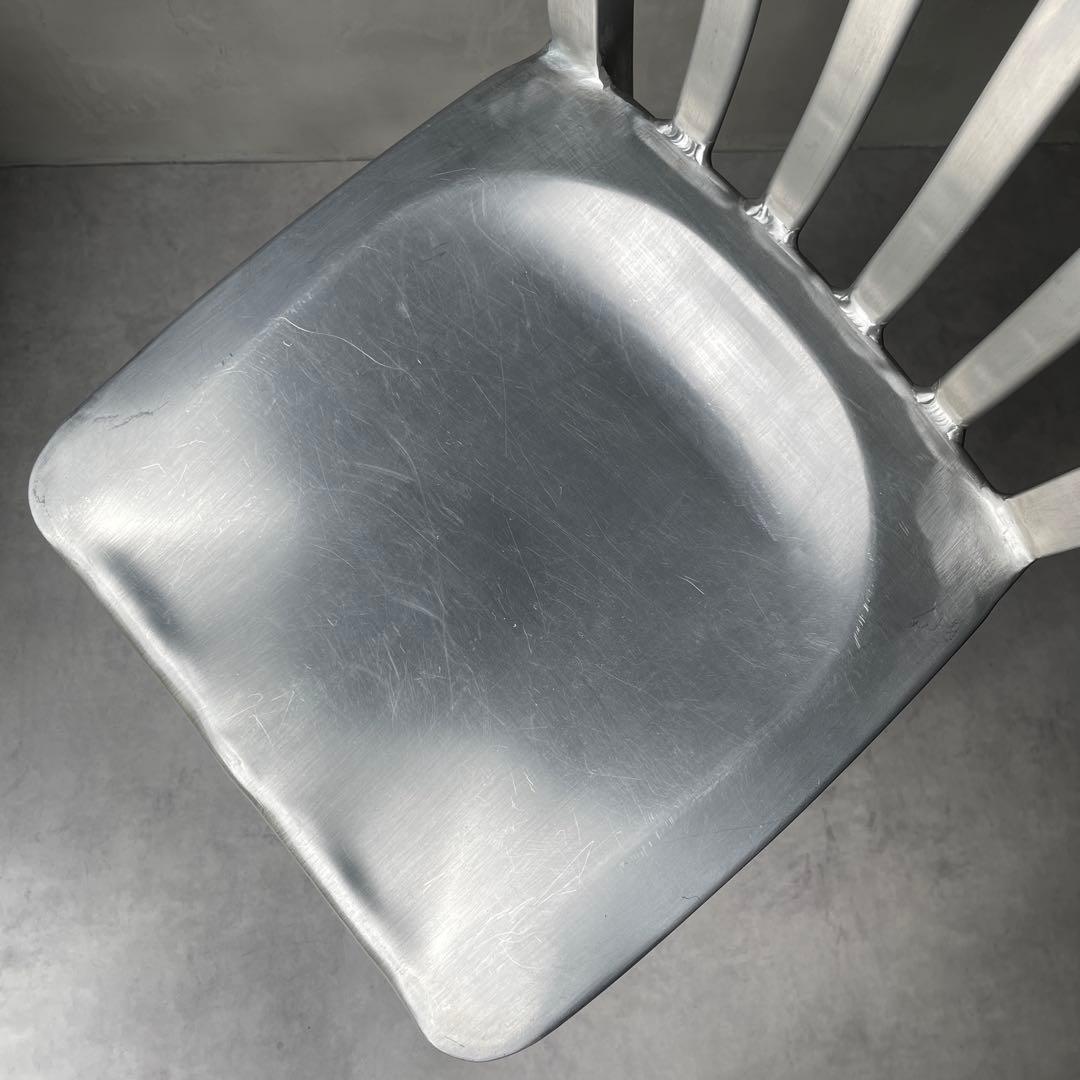 ネイビーチェア　アルミ製　ハイチェア　ハイスツール　シルバー　軽量