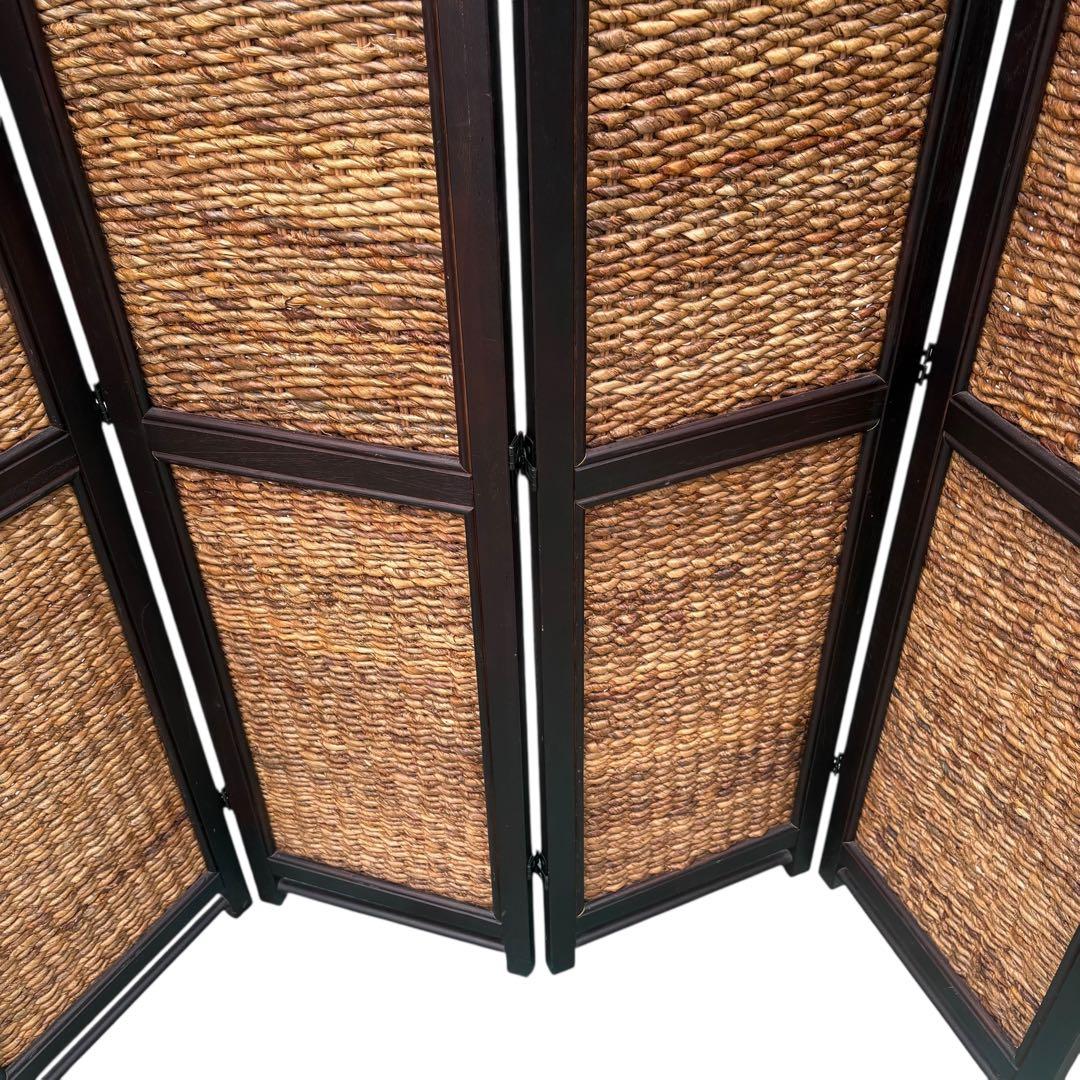 スクリーン 4連 パーテーション 衝立 バナナリーフ アジアンリゾート 完成品