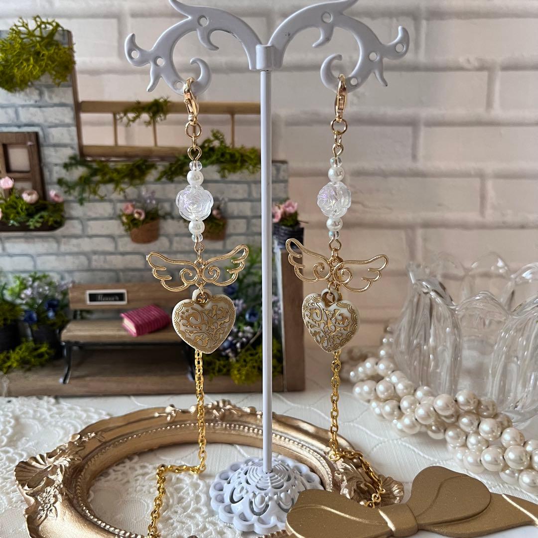 ☆❤️ ハート　薔薇　ウィング　羽　マスクチェーン　メガネチェーン