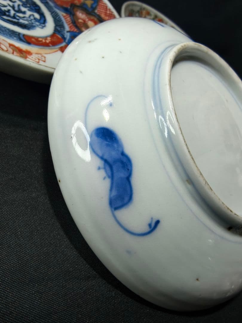 古伊万里 色絵金彩小皿3枚 手描き 骨董 旧家蔵出し美品 時代物 古美術