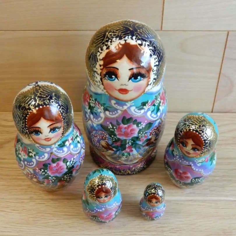 ロシア雑貨　マトリョーシカ　ブルーアイズ