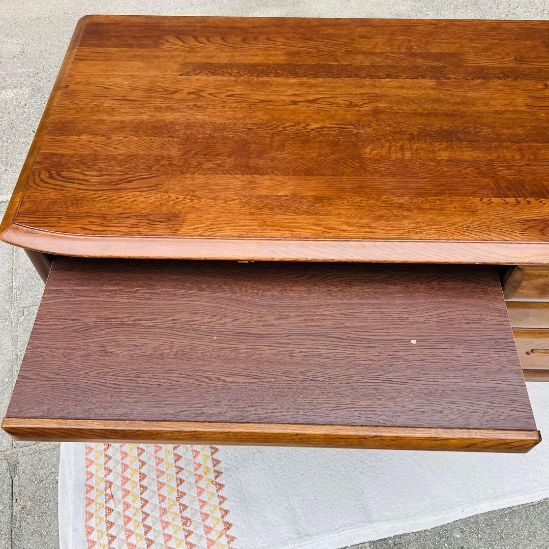 文机　座机　デスク　テーブル　鍵付き　レトロ