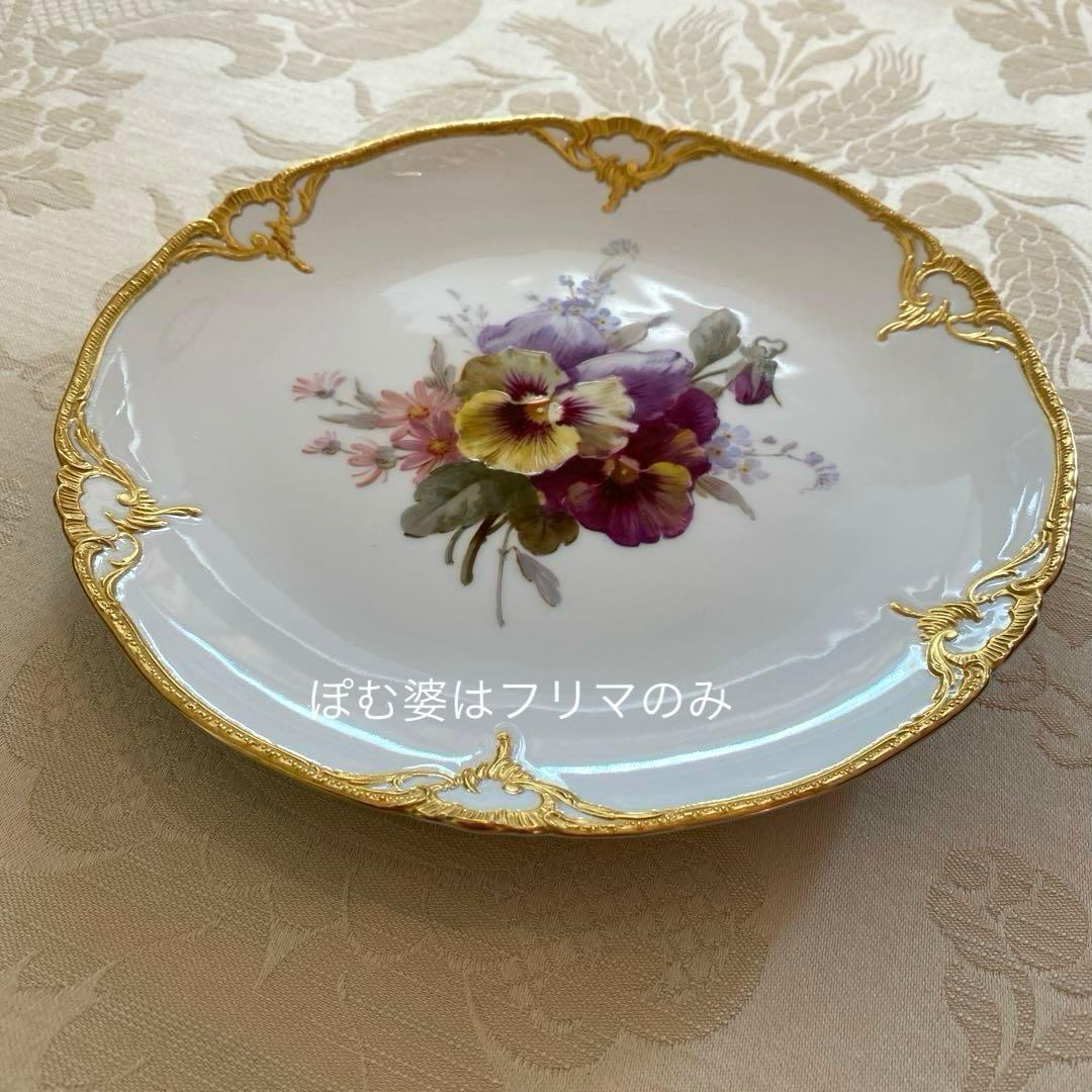 【KPMベルリン】自然主義 印象主義／金縁盛上 キャビネットプレート ②