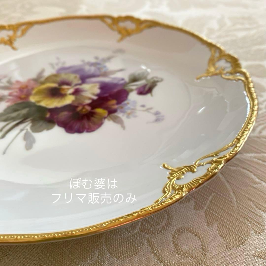 【KPMベルリン】自然主義 印象主義／金縁盛上 キャビネットプレート ②