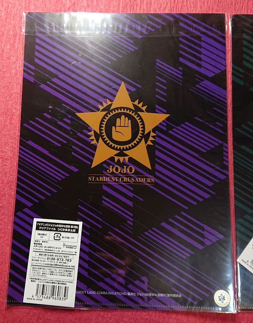 ジョジョの奇妙な冒険 空条承太郎 花京院典明 クリアファイル セット