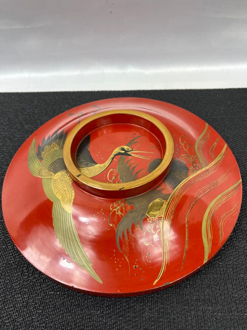 【箱入漆器】漆芸 御盆 アンティーク 2029