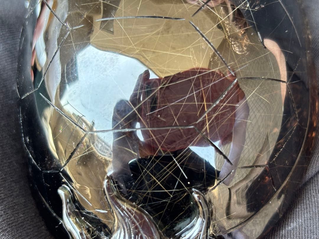 魔除・金・仕事・商売】希少！チベット産モリオンルチル入り⭐️特大