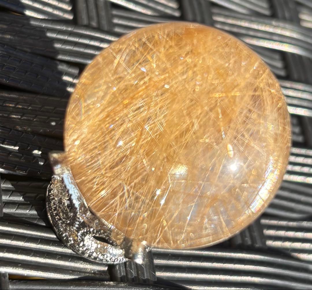 【天然石】スフィア　ゴールドルチルクウォーツ⑧