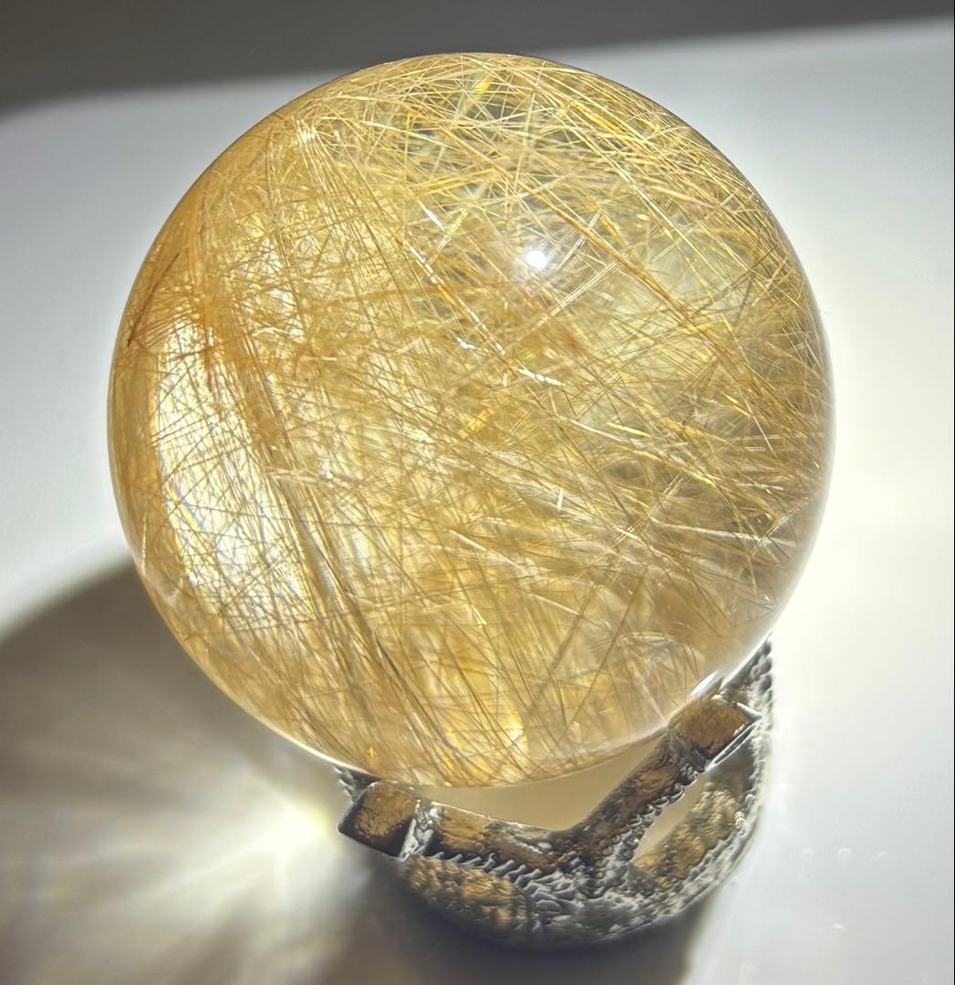 【天然石】スフィア　ゴールドルチルクウォーツ⑧
