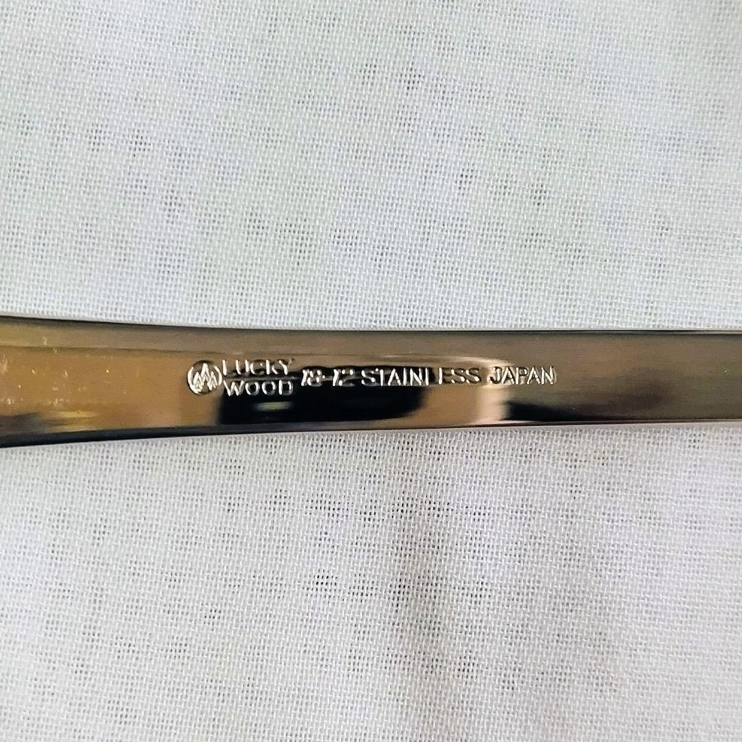 【訳あり未使用】ラッキーウッド ステンレス18-22 カトラリーセット