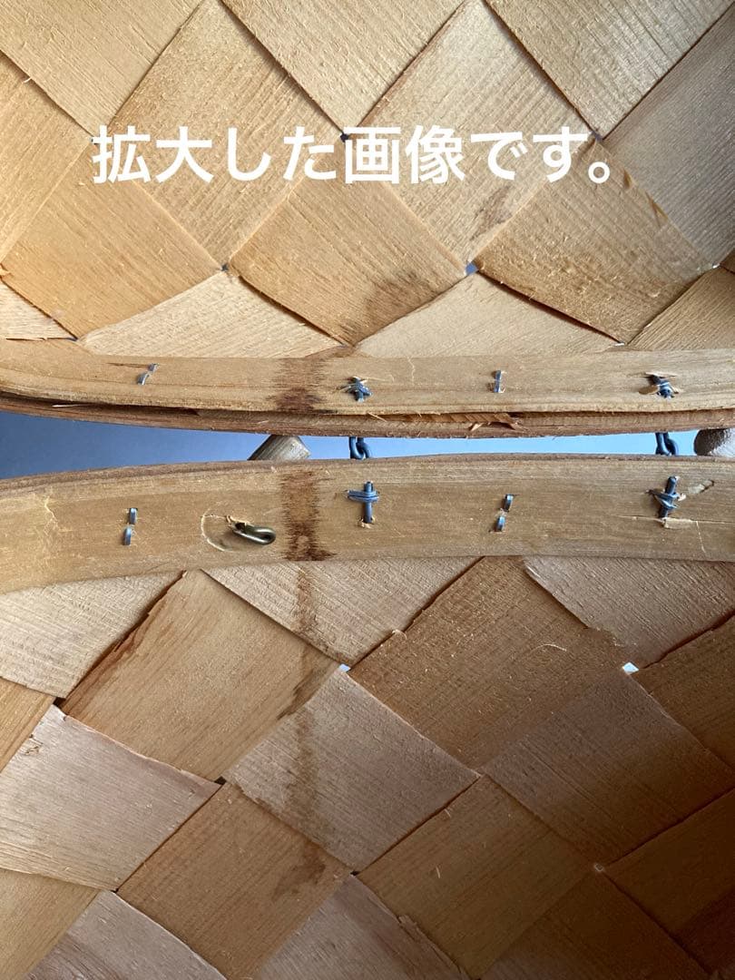 ヴィンテージ　蓋持ち手付きスポーンコリのかご　パイン松バスケット北欧アンティーク