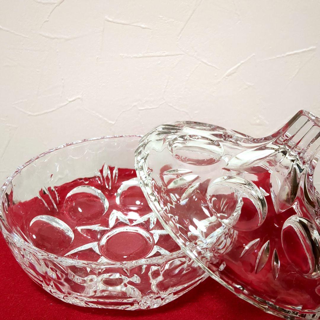 昭和レトロ ガラス 蓋つき 小物入れ キャニスター キャンディポット