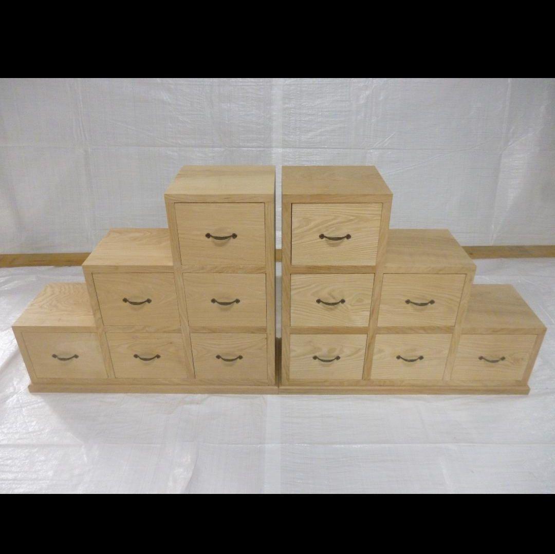 栗　クリ　飾り箪笥　タンス　階段　無垢材　番号3