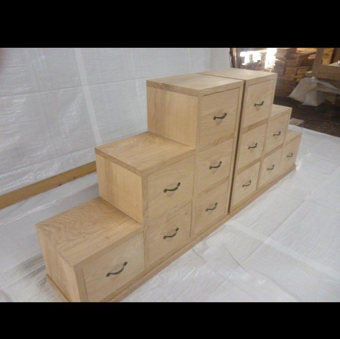 栗　クリ　飾り箪笥　タンス　階段　無垢材　番号3