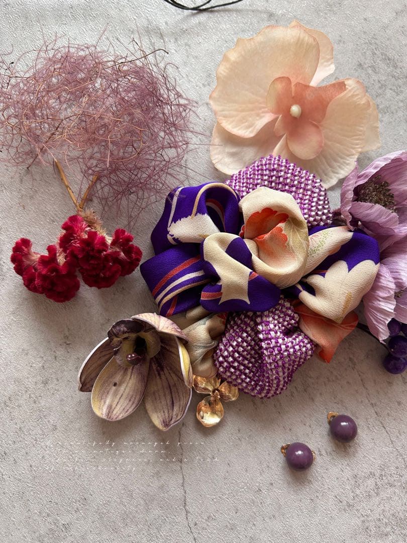 七五三　七五三髪飾り　ヘッドドレス　着物髪飾り　リメイク髪飾り　035