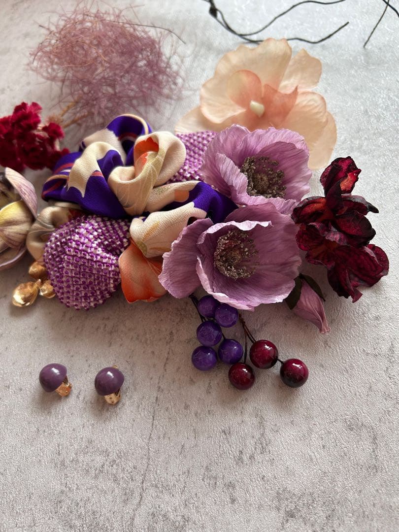 七五三　七五三髪飾り　ヘッドドレス　着物髪飾り　リメイク髪飾り　035