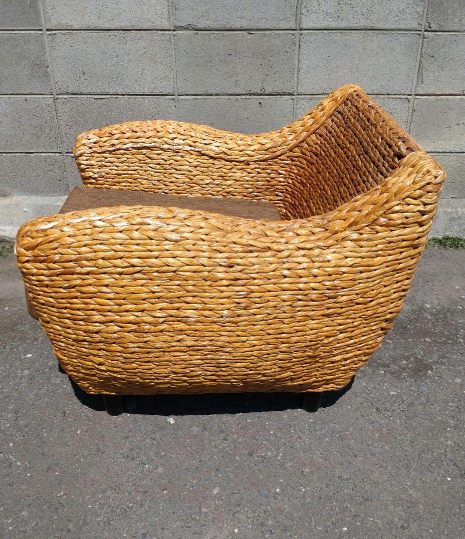 1人掛けソファ　バリ風 ウォーターヒヤシンス　バルコニー