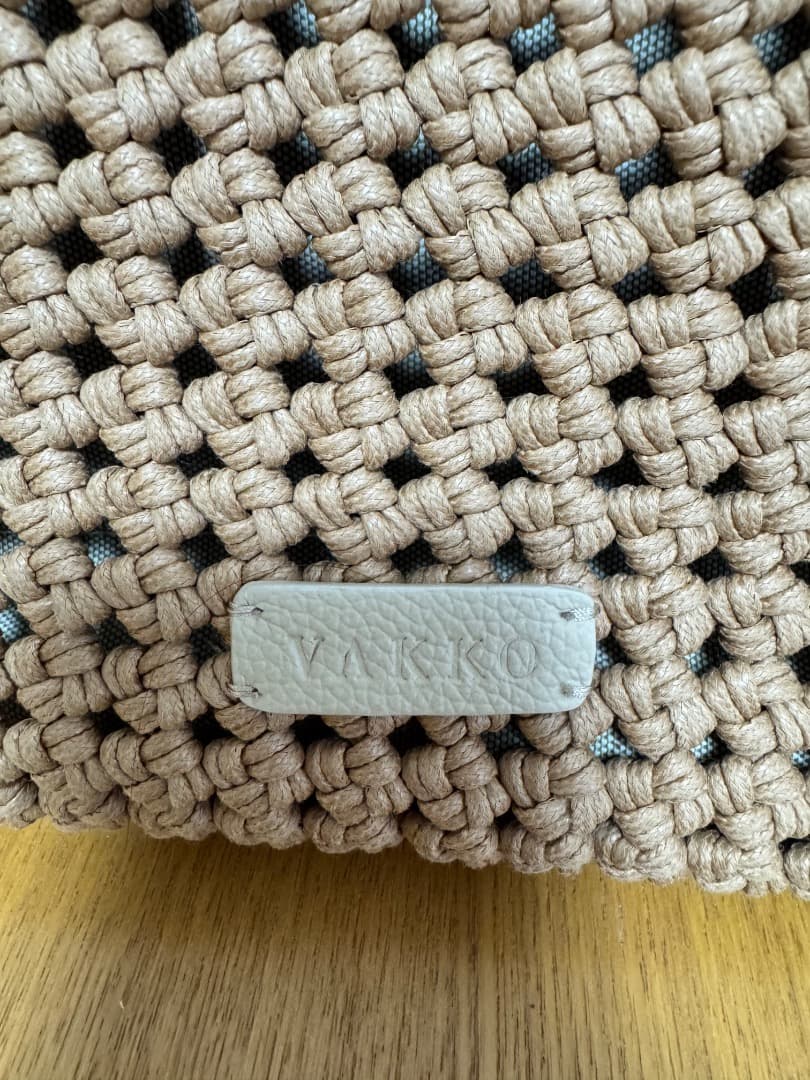 【値下げ】VAKKO　編み込み　ハンドバッグ　ベージュ　本革　未使用