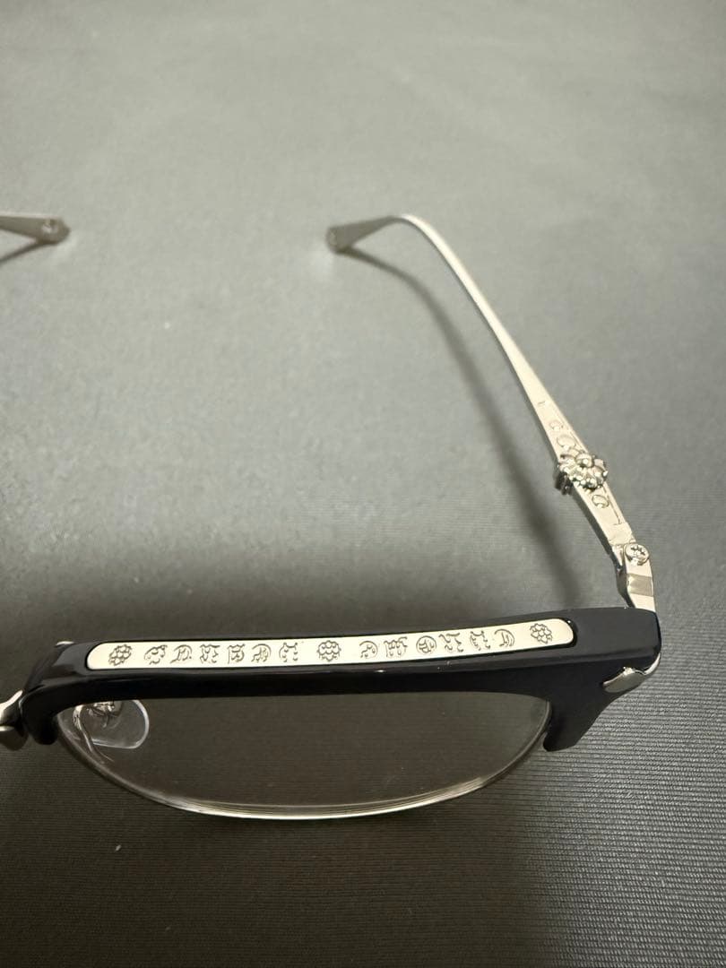 クロムハーツ 伊達メガネ ブラック メタルフレーム