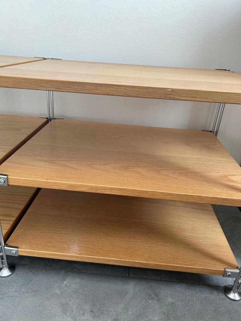 無印良品 ステンレスユニットシェルフ オーク材 AVラックセット