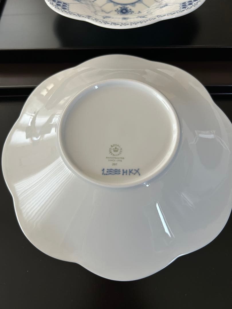 ロイヤルコペンハーゲン ブルーフルーテッド ハーフレース ペタルボウル2枚