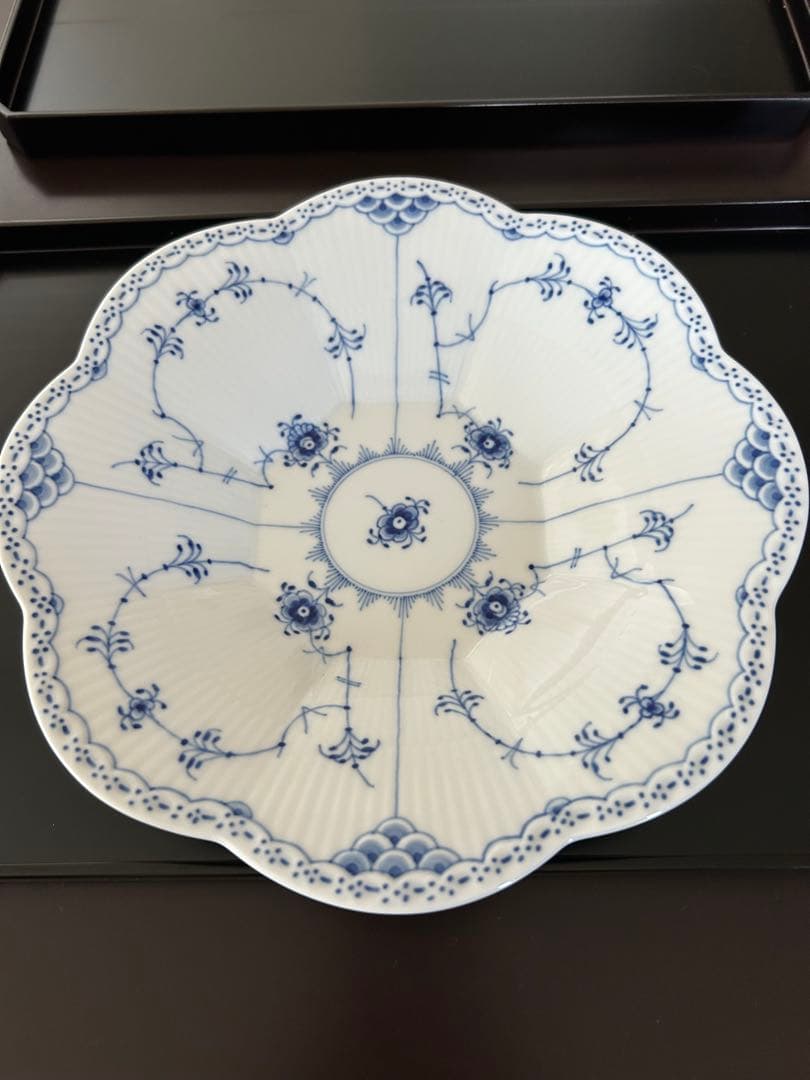 ロイヤルコペンハーゲン ブルーフルーテッド ハーフレース ペタルボウル2枚