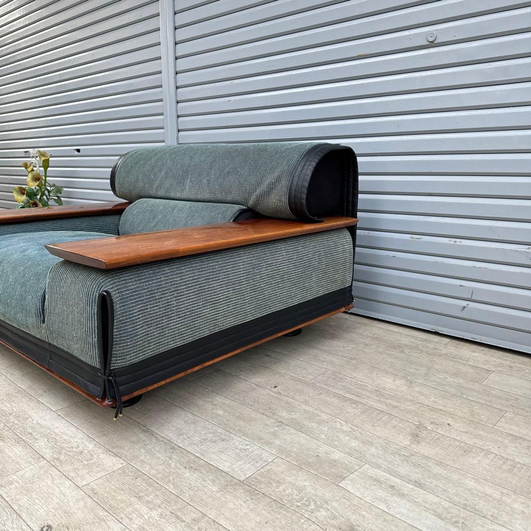 ビベンテ 1人掛けソファ カリン　花梨 ファブリック×革 アームソファ ②