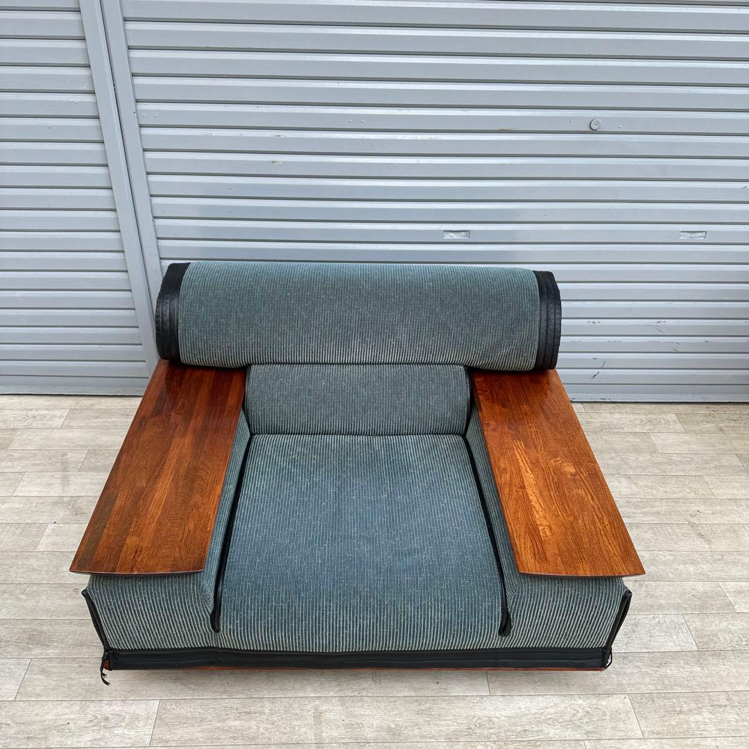 ビベンテ 1人掛けソファ カリン　花梨 ファブリック×革 アームソファ ②