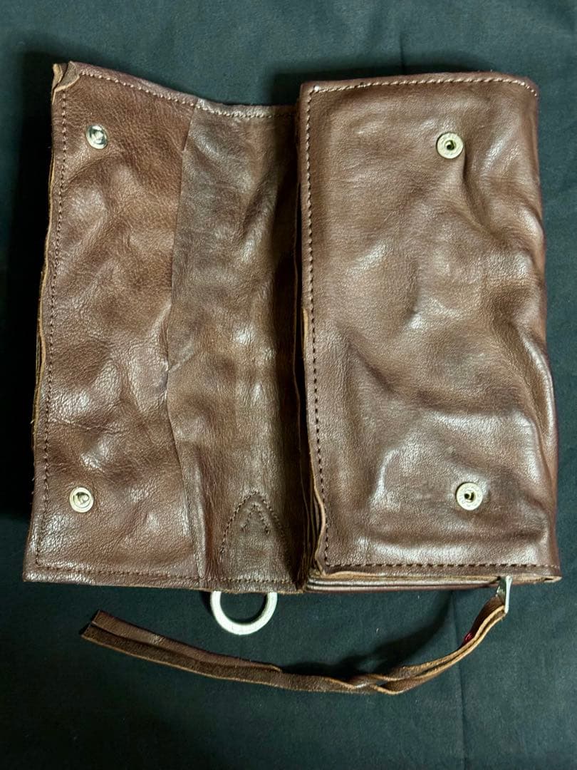 ANNAK アナック ウォッシュ レザー ロング ウォレット ダークブラウン系