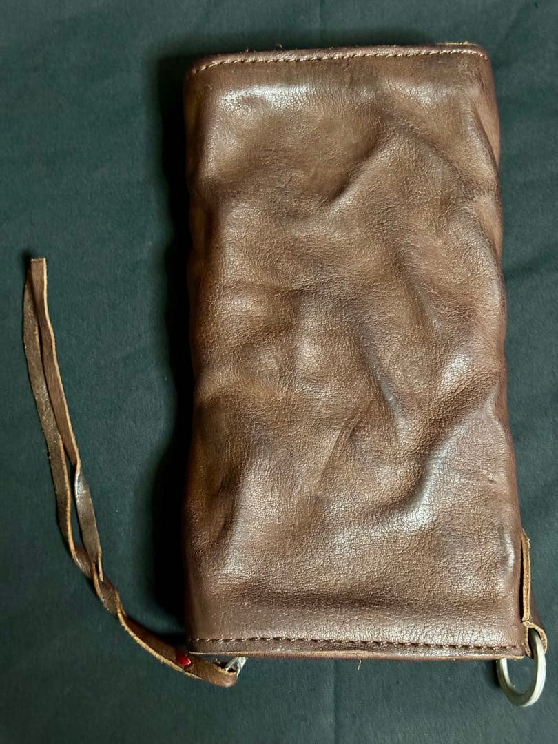 ANNAK アナック ウォッシュ レザー ロング ウォレット ダークブラウン系