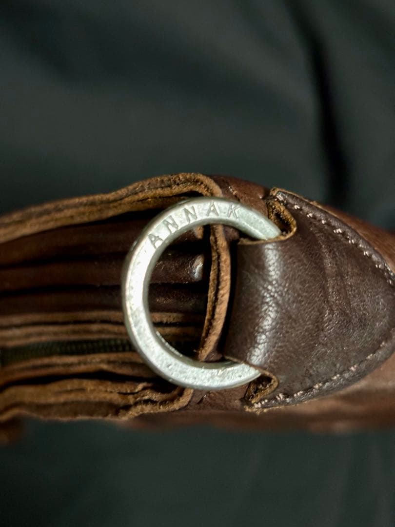 ANNAK アナック ウォッシュ レザー ロング ウォレット ダークブラウン系