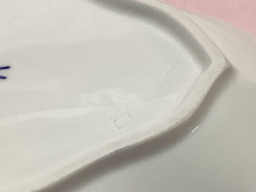 マイセン 散らし小花 皿 プレート 金縁取り 未使用品 美品 花柄波型