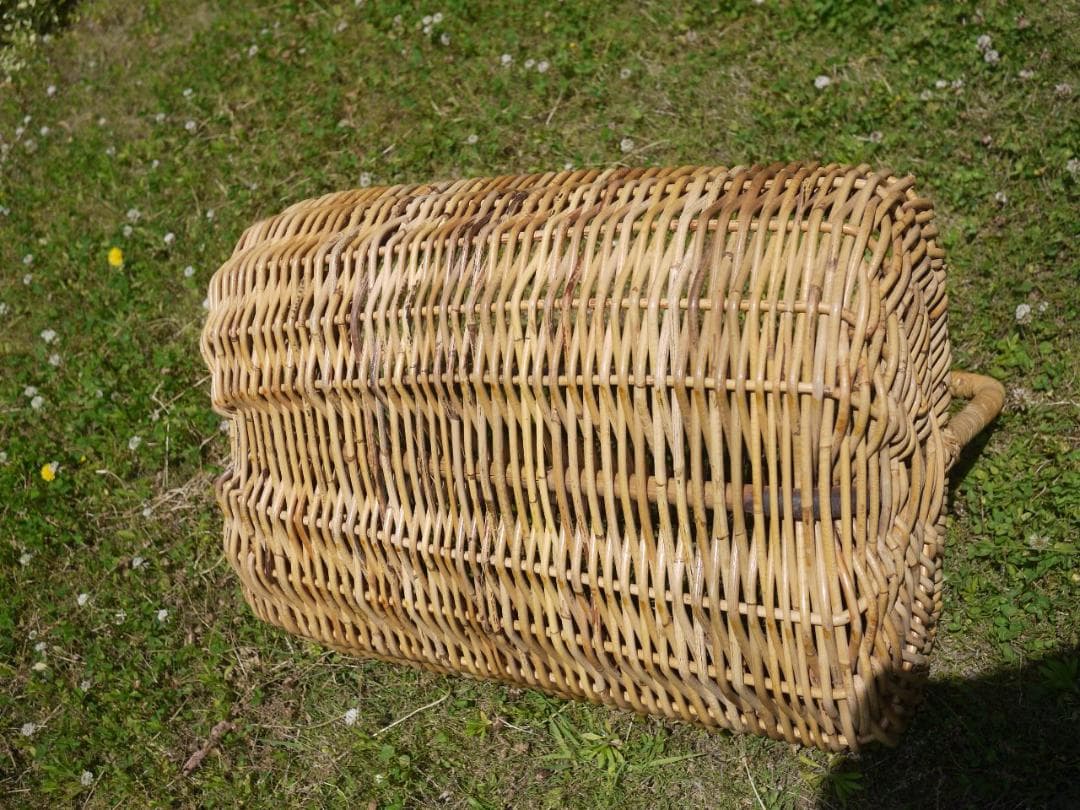 特大籐かご バスケット　ディスプレイ収納インテリア　おもちゃ　ドイツヴィンテージ