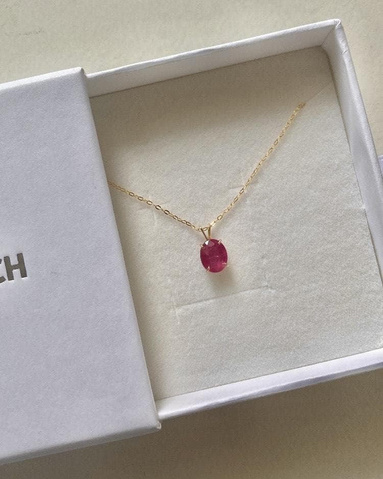 BOX付✨【宝石の女王】ルビー 14kgf ネックレス