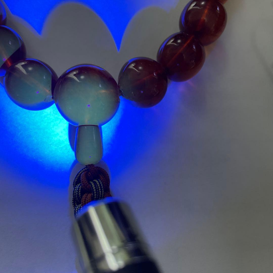 数珠　天然琥珀　ネックレスを数珠に仕立て直ししました。20玉　大玉