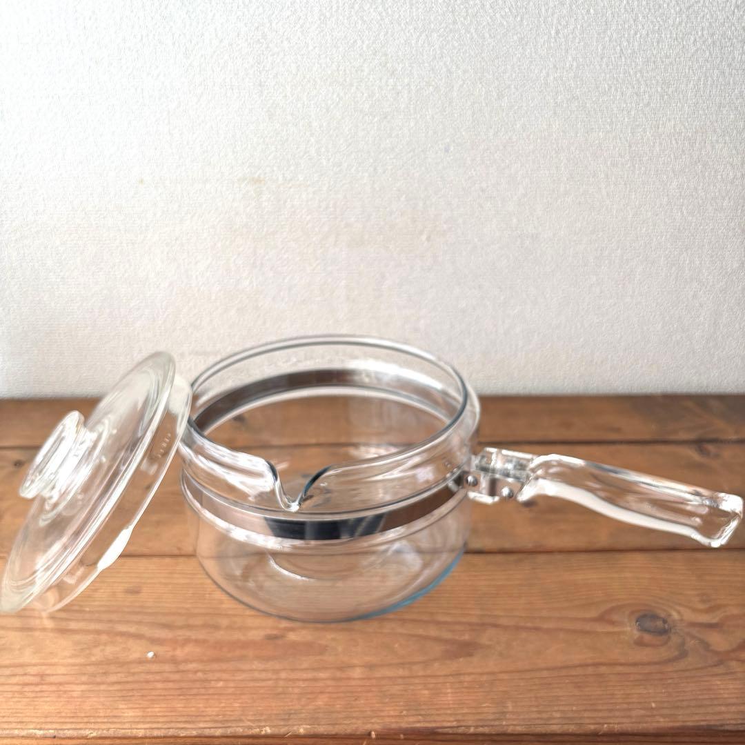 オールドパイレックス 耐熱ガラス 片手鍋 ソースパン 直火対応