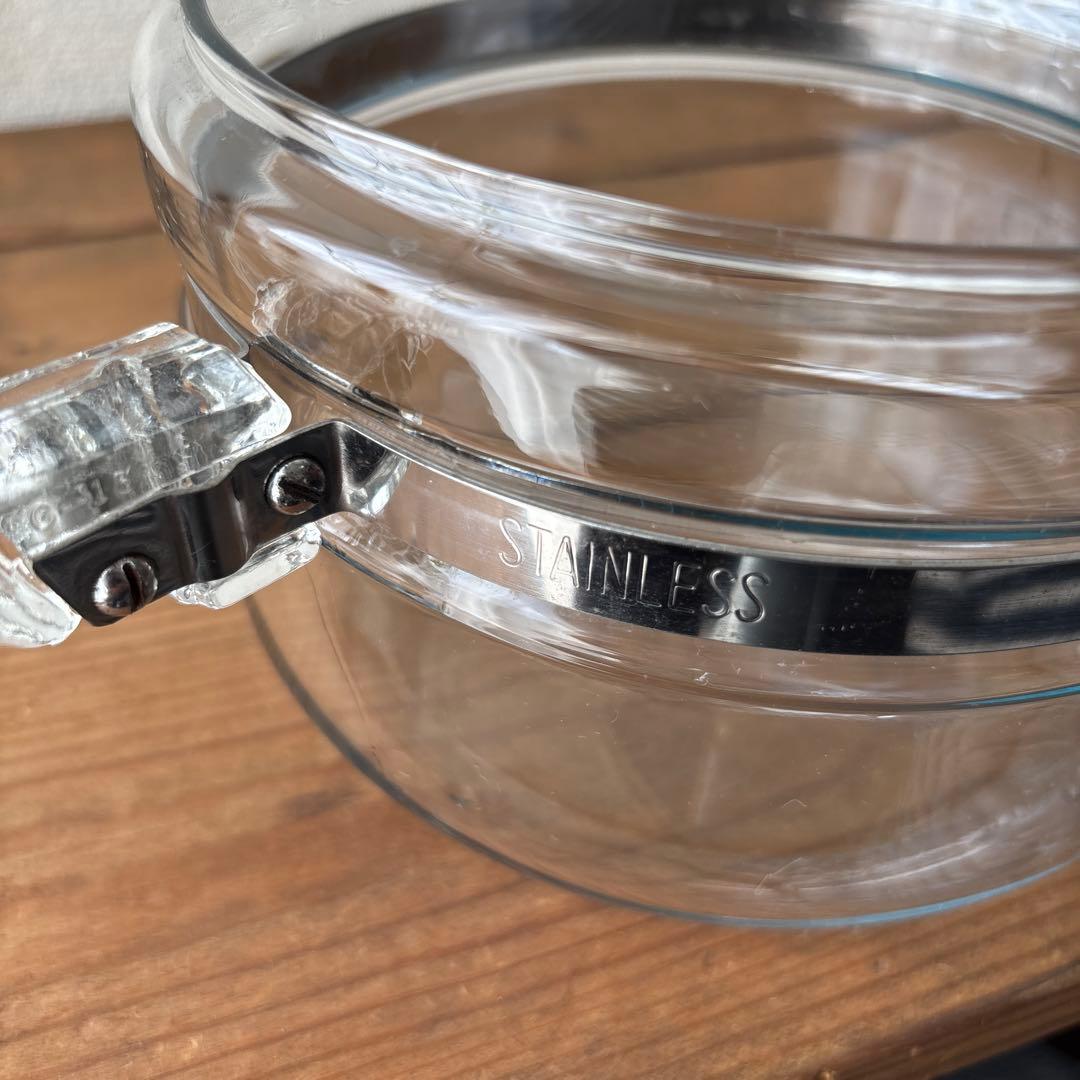 オールドパイレックス 耐熱ガラス 片手鍋 ソースパン 直火対応