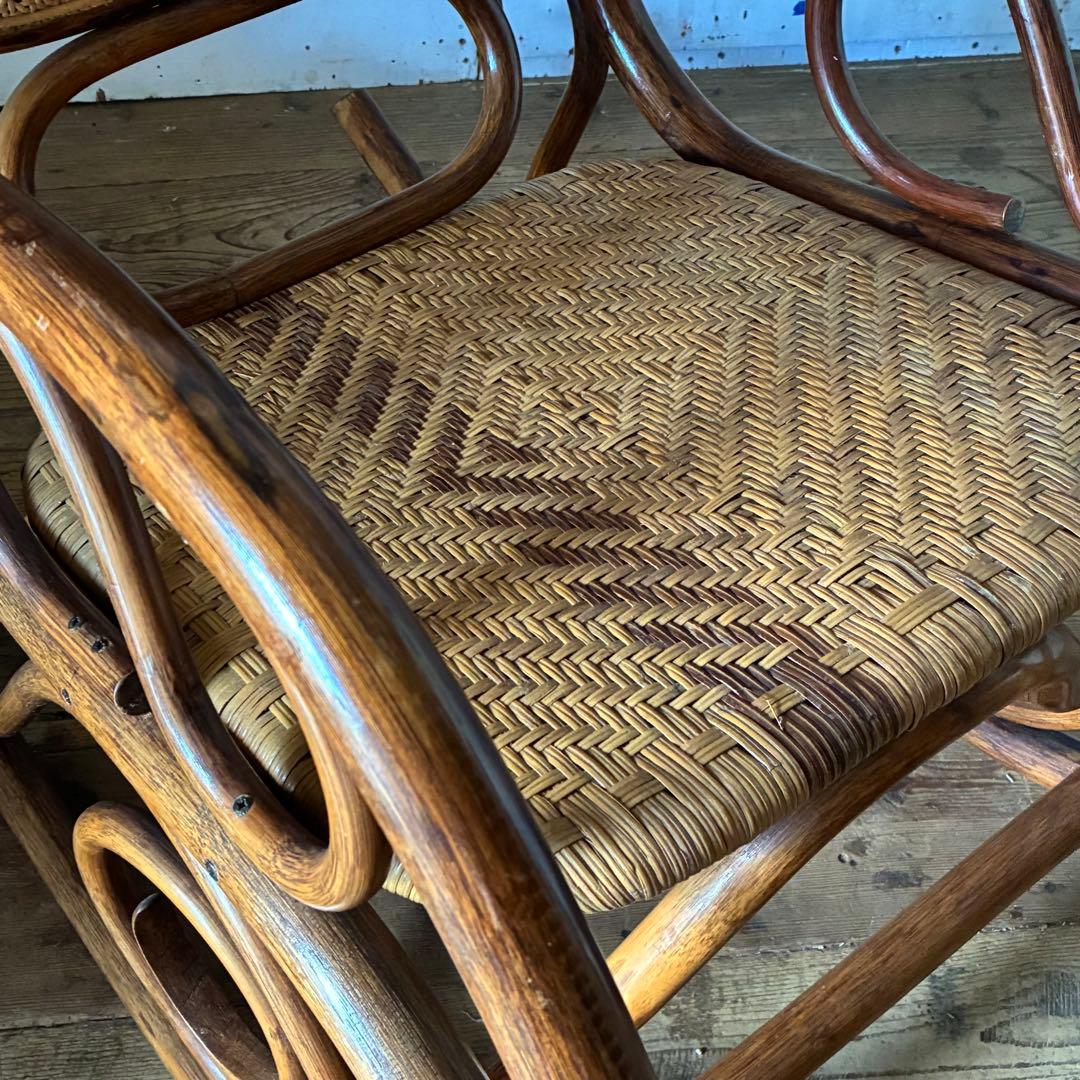 ヴィンテージ ラタン ロッキングチェア レトロ