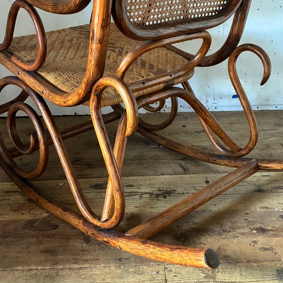 ヴィンテージ ラタン ロッキングチェア レトロ