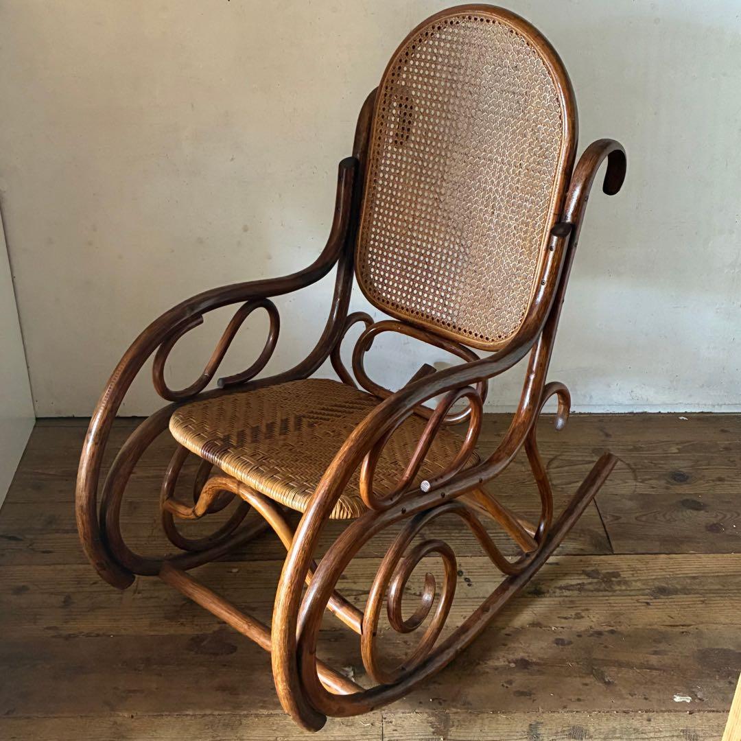 ヴィンテージ ラタン ロッキングチェア レトロ
