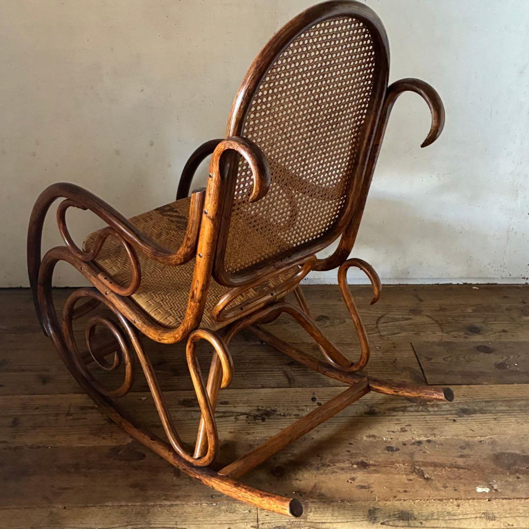 ヴィンテージ ラタン ロッキングチェア レトロ