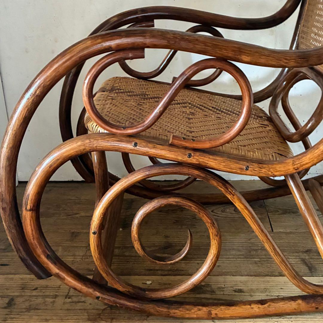 ヴィンテージ ラタン ロッキングチェア レトロ