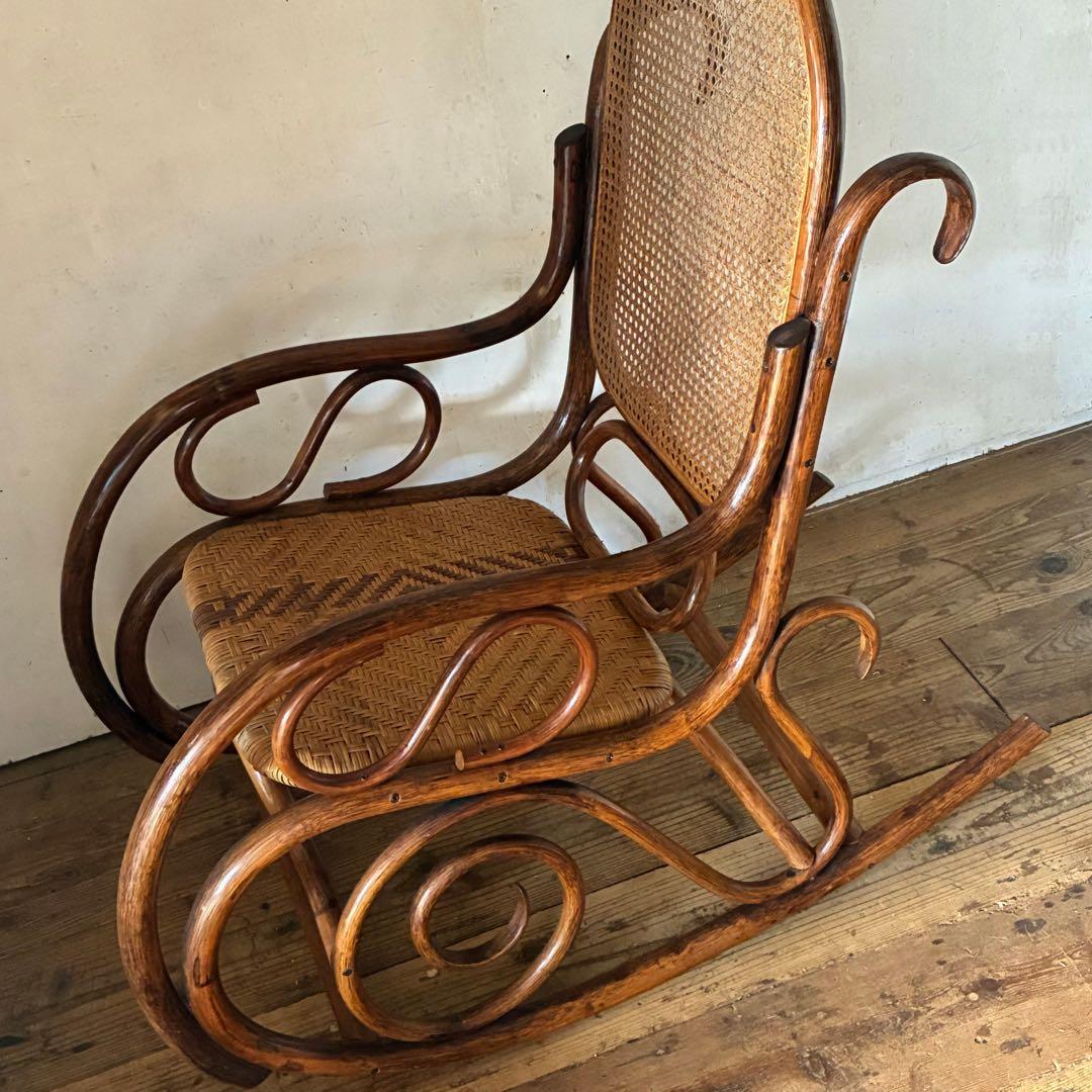 ヴィンテージ ラタン ロッキングチェア レトロ