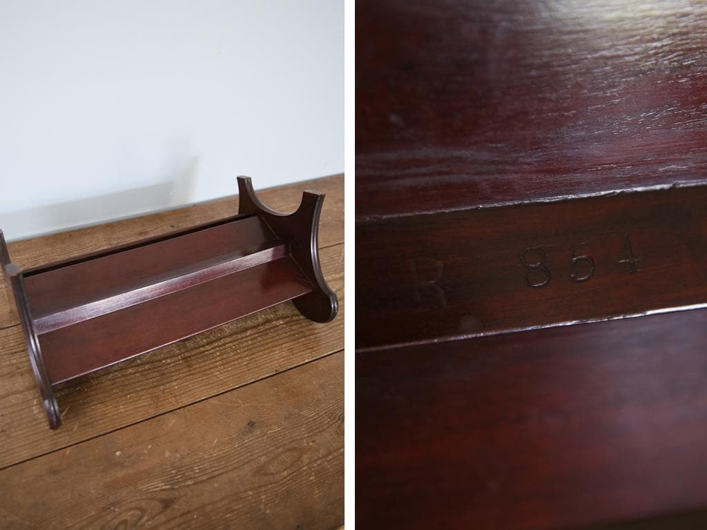 英国アンティーク木製ブックシェルフ/ブックスタンド/本棚マガジンラック89-14