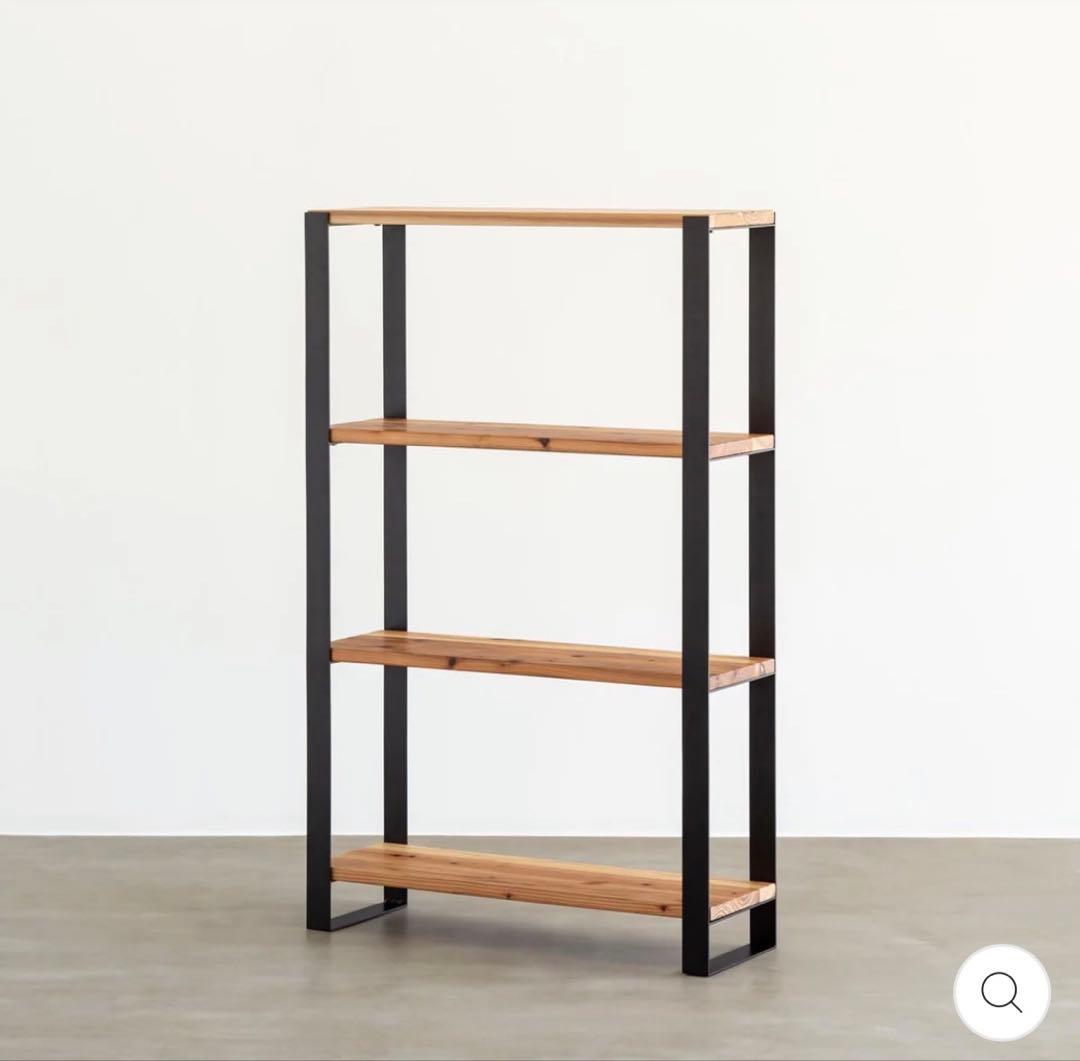 【KANADEMONO】シェルフ 無垢杉ブラックスチール 棚 ラック 美品 処分