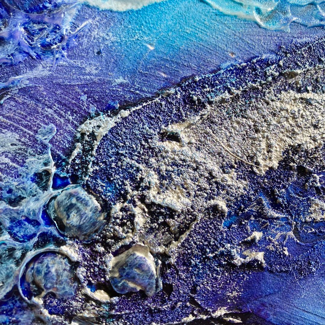 blue shape＊テクスチャーアート 絵画 原画 抽象画 海 青 現代アート