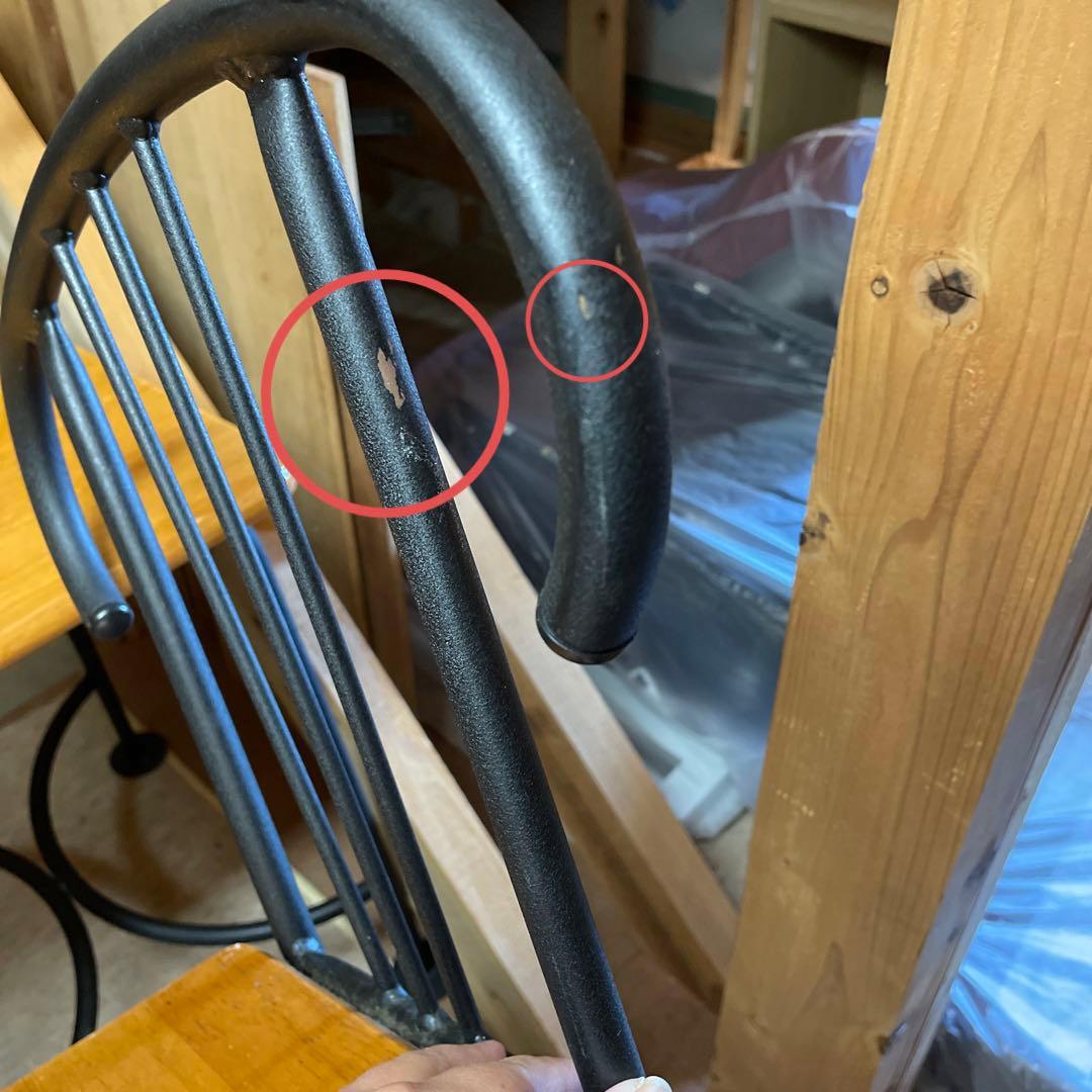 【引き取り希望】カウンターチェア　ハイチェア　4脚セット　アイアン　木　DIY